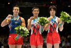 Finále prostná - 1.Shirai(JPN),2.Dalton(USA),3.Uchimura(JPN)